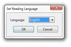 Set Reading Language Dialog Box