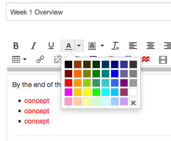 Text Color icon in Rich Content Editor toolbar