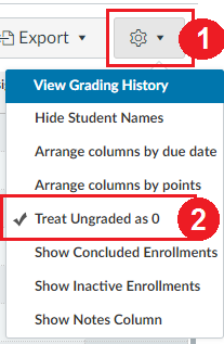 Treat Ungraded As Zero feature