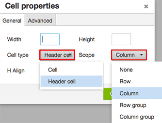 Set Cell type in Cell Properties