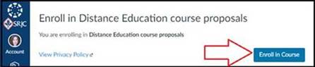 Enroll button for DE course Proposals course