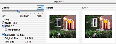 JPEG/JFIF Dialog Box