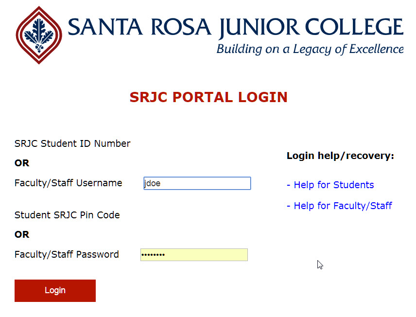 Single Sign On Portal Login Screenshot