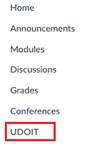 UDOIT navigation element in Course navigation