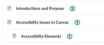 Canvas module items with a blue stick figure to the right
