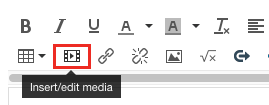 Insert media button in Canvas editing tools