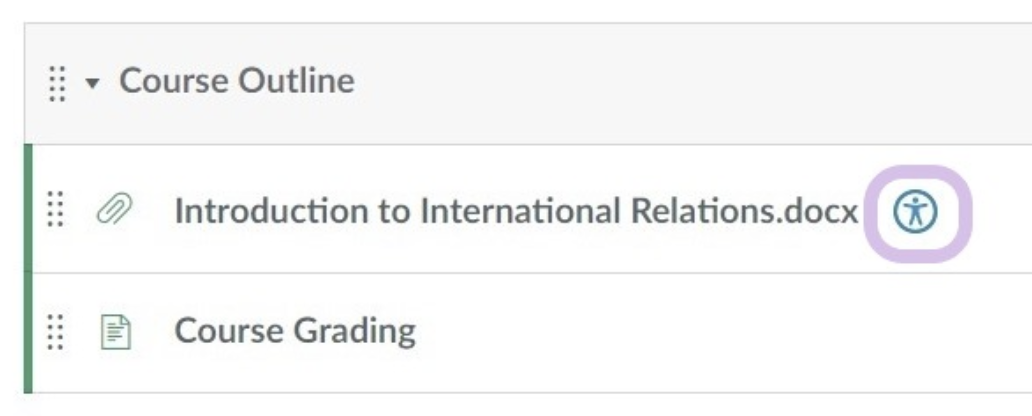 Alternative for Students icon in Modules