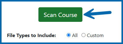 Screenshot of the Scan Course button