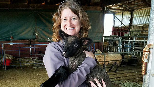 Amy Housman and lamb
