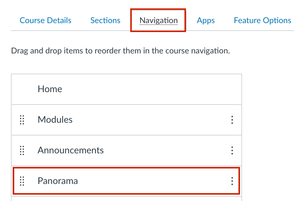 Adding Panorama to Canvas course navigation